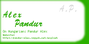 alex pandur business card